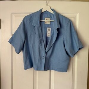 NWT Abercrombie Linen Cropped Blazer